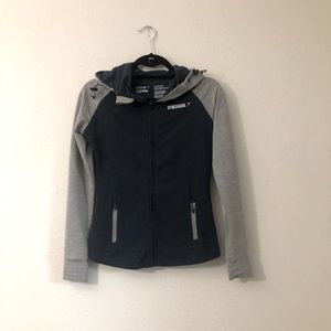 Gymshark Gray and Navy Zip Hoodie Jacket